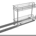 Stainless Steel Two Tier Bathroom Cabinet Rack With Sliding Rail For Storage