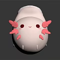 Cute 3D Game and Movie Character With White Body Pink Wings and Red Eyes