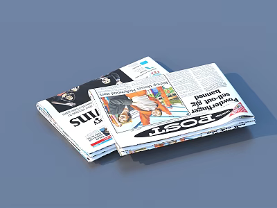 Stacked Newspapers As Essential Daily Reading Material For Everyday Home Use 3d model