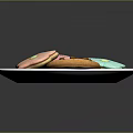 Colorful Decorated Cookies On Ceramic Plate With Sugar Flowers And Chocolate Chips