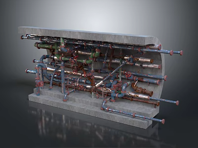 modern pipe water pipe valve iron pipe 3d model modern pipe water pipe valve iron pipe 3d model