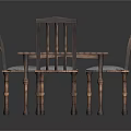 Classic Wooden Dining Table Set with Slatted Back Chairs for Home Dining Area