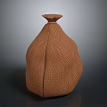Brown Grid Pattern Decorative Storage Bag For Home Living Supplies