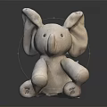 Elephant Shaped Plush Beige Children's Furniture Seat With Big Ears And Soft Surface