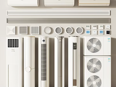 Variety Of Air Conditioner Air Outlet And Units 3d model