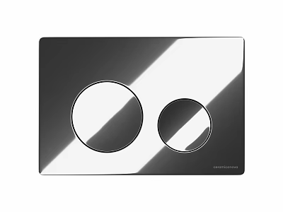 Modern Toilet Flush Panel Featuring Two Circular Buttons And Sleek Black Surface 3d model