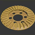 Golden Circular Gear Shaped Lighting Fixture Set With Decorative Holes Design