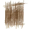 Intricate Bamboo Woven Pattern Design With Vertical And Horizontal Strips Texture 3d model