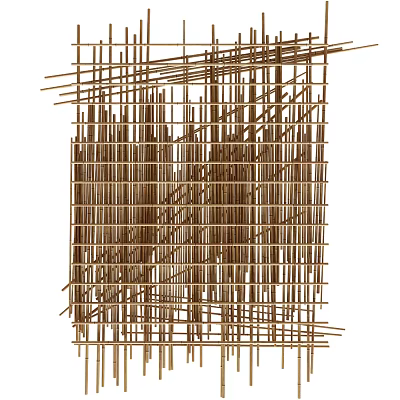 Intricate Bamboo Woven Pattern Design With Vertical And Horizontal Strips Texture 3d model