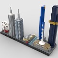 LEGO toy blocks city skyline complex melbourne 3d model