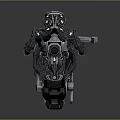 Mechanical Weapon with Intricate Metal Structure Futuristic Design Barrel and Gear Components