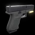 Modern Semi Automatic Pistol With Perforated Grip And Metal Slide For Tactical Defense