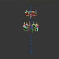 Elegant Two Tiered Candelabra With Metal Structure And Multiple Candles
