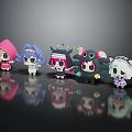 Cute Cartoon Style Colorful Dolls With Various Designs And Reflective