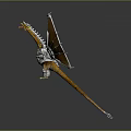 Mechanical Dragon Mythical Creature 3D Model With Armored Body Orange Wings And Metallic Parts