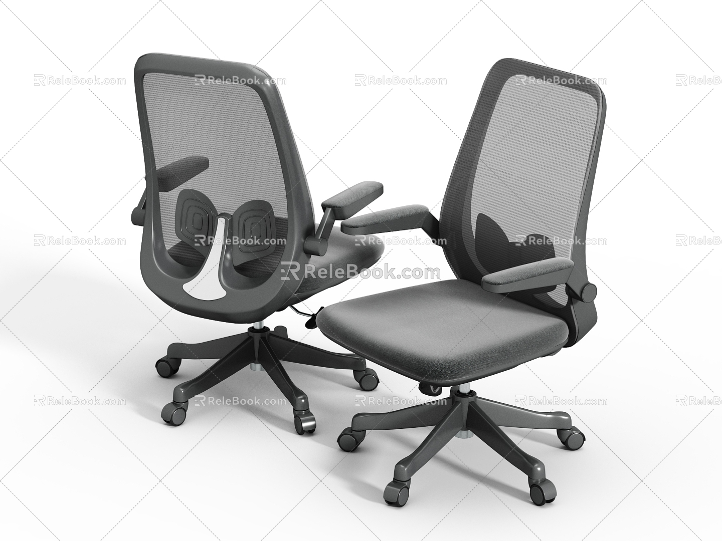 black butterfly office chair 3d model