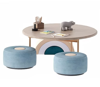 Modern Children's Table and Chair Toy Table 3d model