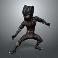Game Movie Character Black Panther Muscular Black Suit With Claws In Combat Stance
