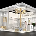 Kordear Modern Exhibition Booth With Display Shelves Dolls Hanging Lamps Green Plants And Wooden Decorations