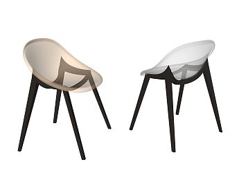 modern single chair acrylic single chair 3d model