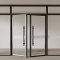 Double Doors with Transparent Glass Black Frame and Sleek Design in Modern Indoor Setting