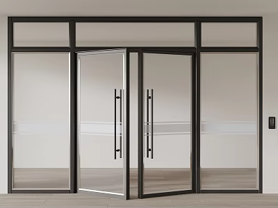 double-door glass door 3d model