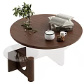 Middle ancient style tea table, mother and son 3d model