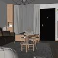 Modern Living Room Interior Design With Sofa Coffee Table Chandelier And Decorative Paintings