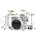 White TAMA Drum Set With Complete Cymbals And Percussion Musical Instrument Kit
