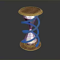 Elegant Hourglass With Wooden Spiral Frame And Transparent Crystal Body For Home Decor