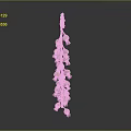Wisteria Flower Themed Dessert With Pink Petals And Golden Stem Decoration