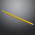 Yellow Pencil With Colorful Top And Sharpened Tip On Gray Background 3d model