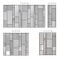 Modern Decorative Panels With Metal Frames Geometric Patterns And Striped Glass 3d model