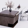 Nakajima counter bar counter operating table dining table and chairs 3d model