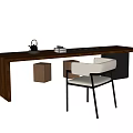 Modern Wooden Tea Table With Teapot Cups Stool And Chair Design