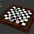 Wooden Chessboard With Black And White Squares And Arranged Chess Pieces