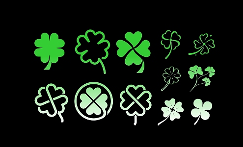 Four-leaf clover silhouette 3d model