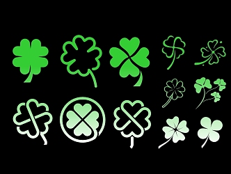 Four-leaf clover silhouette 3d model