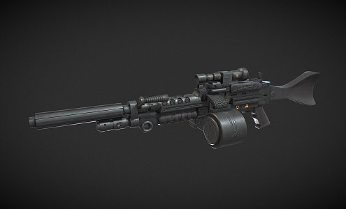 Sci-Fi Machine Gun Blast 3d model