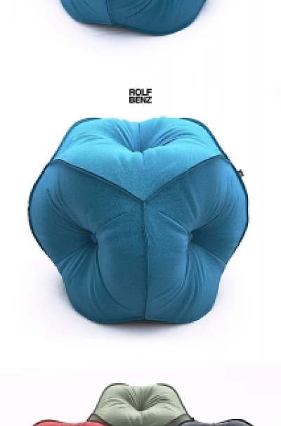 Soft Multicolored Sofa Stools Featuring Modern Petal Shaped Design For Home Decor 3d model