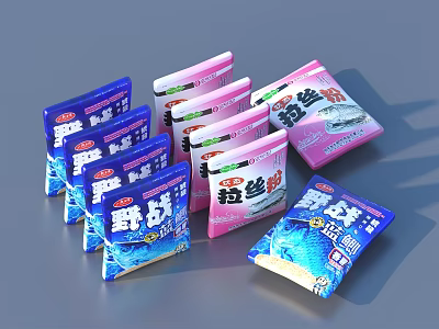 Soft Daily Use Tissue Packs With Colorful Blue And Pink Packaging Design 3d model