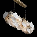 Elegant White Shell Shaped Chandelier With Gold Frame For Interior Decoration 3d model