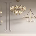 Elegant Modern Lighting Combination With Crystal Chandeliers And Glass Wall Lamps
