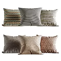 Decorative Throw Pillows With Various Patterns And Textured Earth Tones For Home Decor 3d model