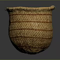 Handwoven Striped Storage Basket For Daily Household Use With Natural Material And Crafted Design