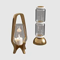 Modern Table Lamps With Arched Gold Stand And Cylindrical Transparent Glass Design