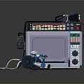Modified Microwave Oven With Attached Electronic Components Control Panel And Cables
