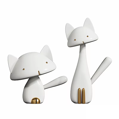 Modern ornaments ceramic cat ornaments 3d model