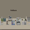 Poliform Office Supplies Display With Various Storage Organizers And Stationery Items