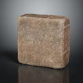 Square Natural Stone Block Featuring Rough Texture And Solid Natural Material For Decorative Use 3d model